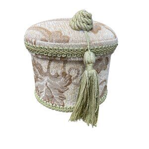 Vintage Vanity Embroided tassled regency victorian decor case SKU 9638